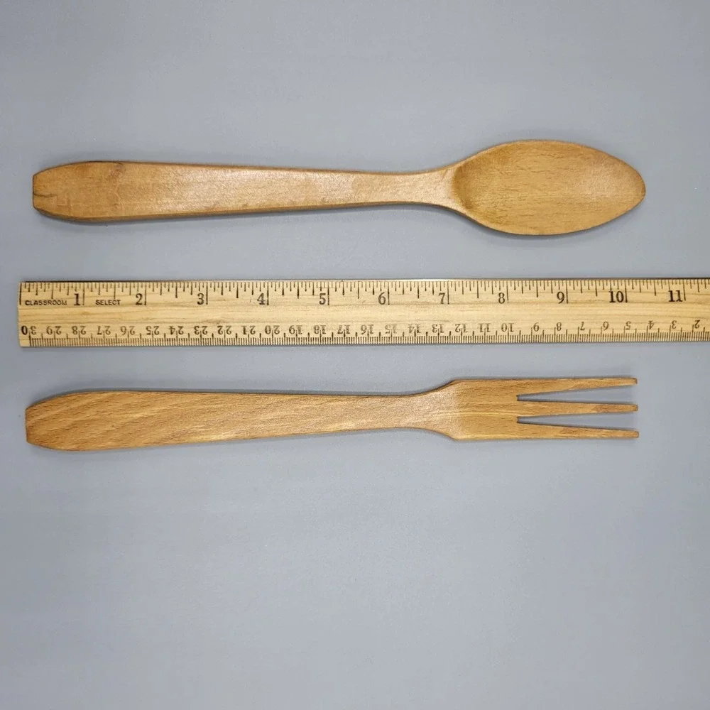 Made in Japan Wooden Spoon And Fork Set Solid Wood Utensils #2